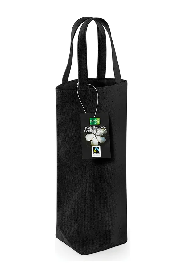 Fairtrade Cotton Bottle Bag Black