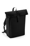 Matte PU Roll-Top Backpack Black