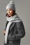 Knitted Scarf and Beanie Gift Set light grey fleck