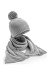 Knitted Scarf and Beanie Gift Set light grey fleck