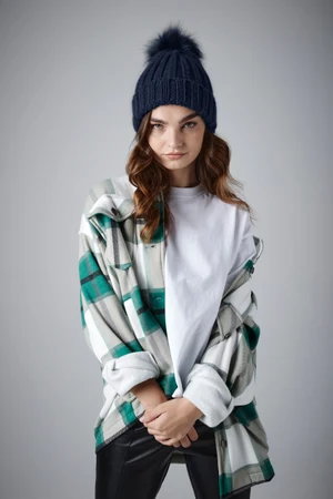 Verbier Faux Fur Pop Pom Chunky Beanie