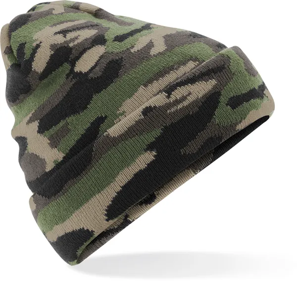 Strickmütze mit Umschlag "Camo"