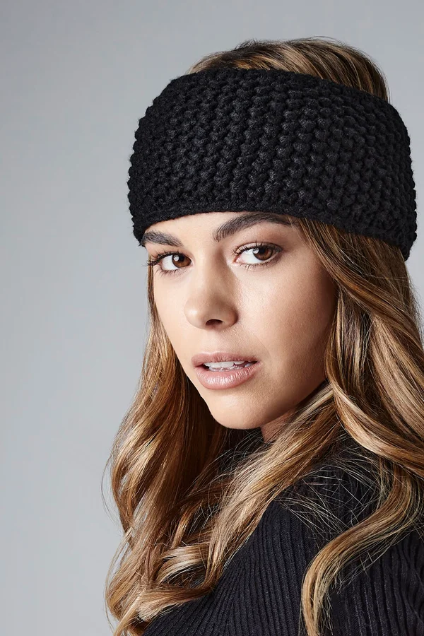 Slopeside Waffle Headband Black