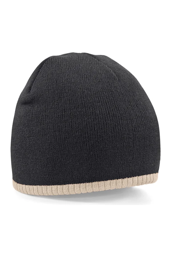 Two-Tone Pull-On Beanie black/stone
