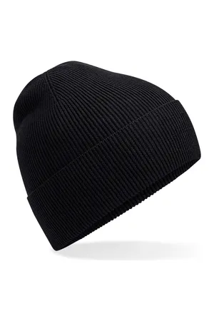 Organic Cotton Fine Knit Beanie Black