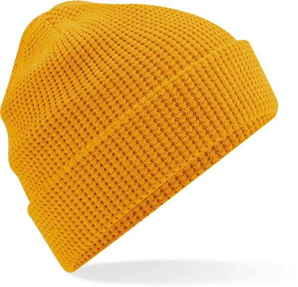 Bio Strickmütze mit Waffelstrick