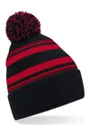 Striped Fan Beanie Black / Classic Red