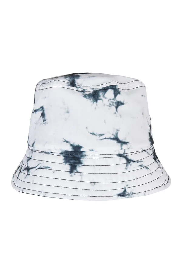 Batik Dye Reversible Bucket Hat Black / White