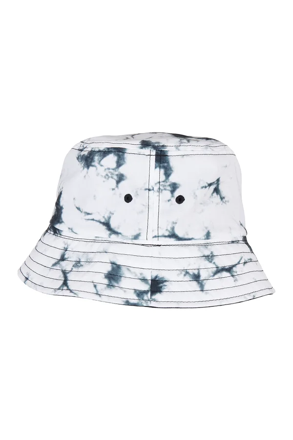 Batik Dye Reversible Bucket Hat Black / White