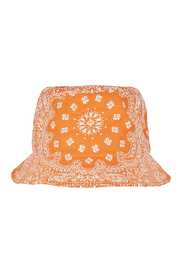 Bandana Print Bucket Hat Orange / White