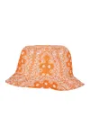 Bandana Print Bucket Hat Orange / White