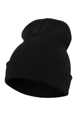 Lange Mütze aus dickem Strick Black