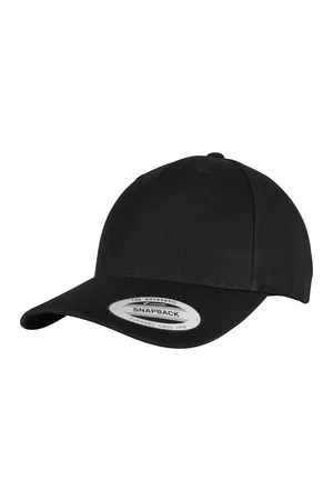YP Classics 5-Panel Premium Curved Visor Snapback Cap Black