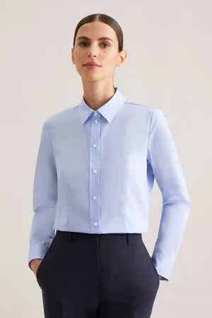 Women´s Blouse Regular Fit Long Sleeve Light Blue