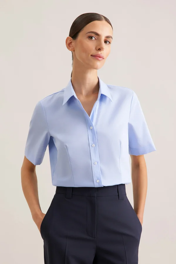Women´s Blouse Regular Fit Short Sleeve Light Blue
