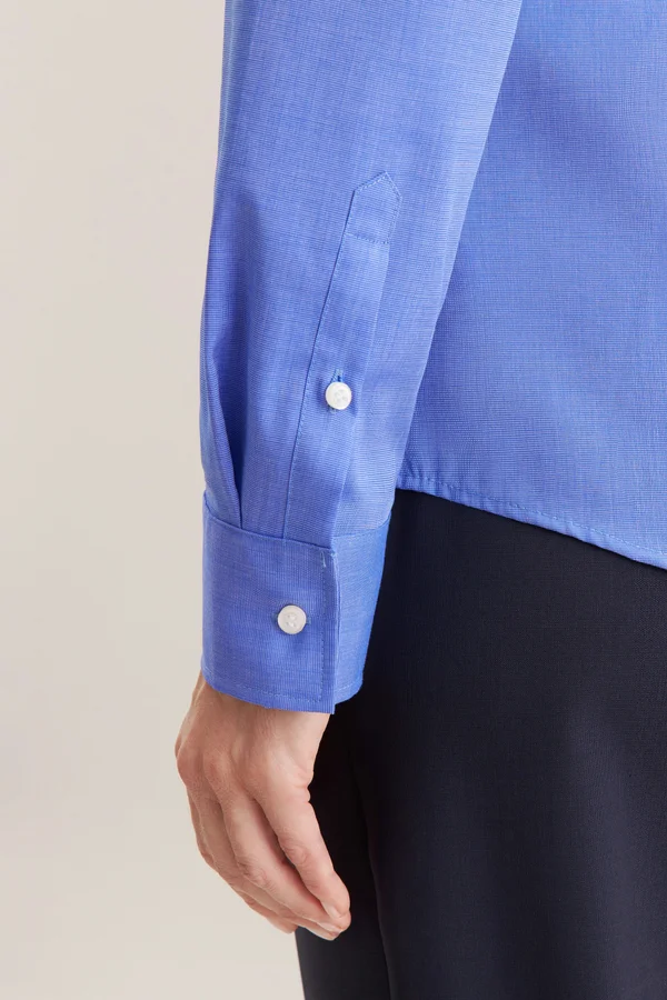 Women´s Blouse Slim Fit Long Sleeve Mid Blue