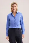 Women´s Blouse Slim Fit Long Sleeve Mid Blue