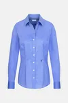 Women´s Blouse Slim Fit Long Sleeve Mid Blue