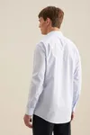 Men´s Shirt Regular Fit Check/Stripes Long Sleeve striped light blue/white