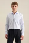 Men´s Shirt Regular Fit Check/Stripes Long Sleeve striped light blue/white