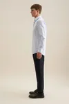 Men´s Shirt Regular Fit Check/Stripes Long Sleeve striped light blue/white