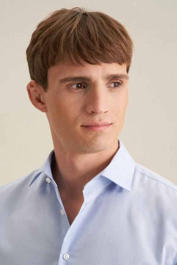 Men´s Shirt Slim Fit Short Sleeve Light Blue