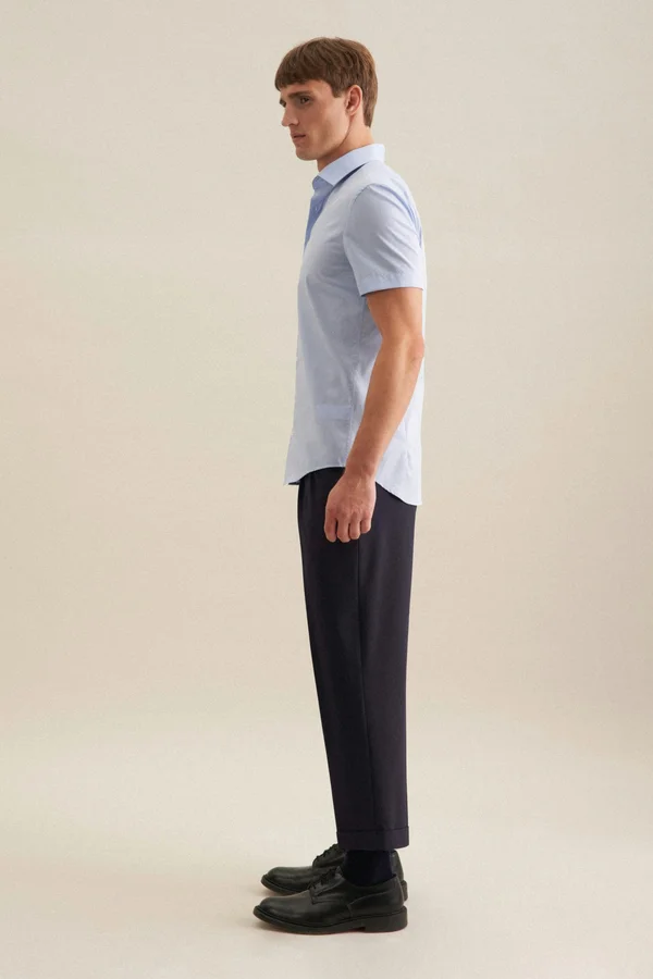 Men´s Shirt Slim Fit Short Sleeve Light Blue