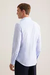 Men´s Shirt Slim Fit Check/Stripes Long Sleeve striped light blue/white