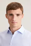 Men´s Shirt Slim Fit Check/Stripes Long Sleeve striped light blue/white