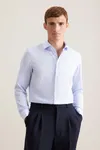 Men´s Shirt Slim Fit Check/Stripes Long Sleeve striped light blue/white