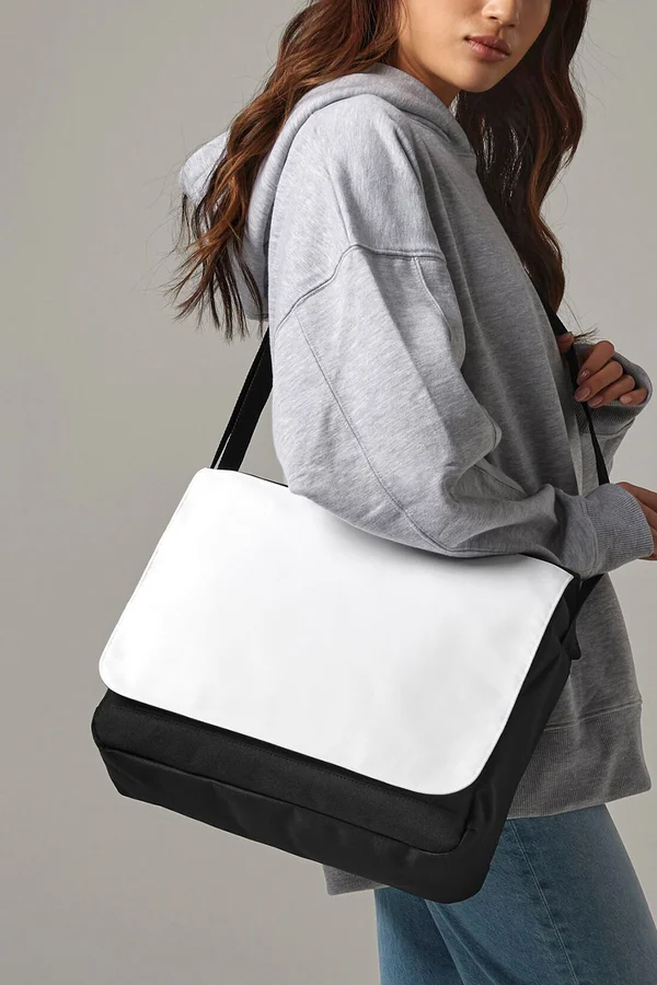 Sublimation Messenger Bag Black