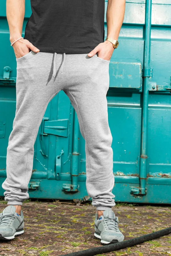 Heavy Deep Crotch Sweatpants Heather Grey