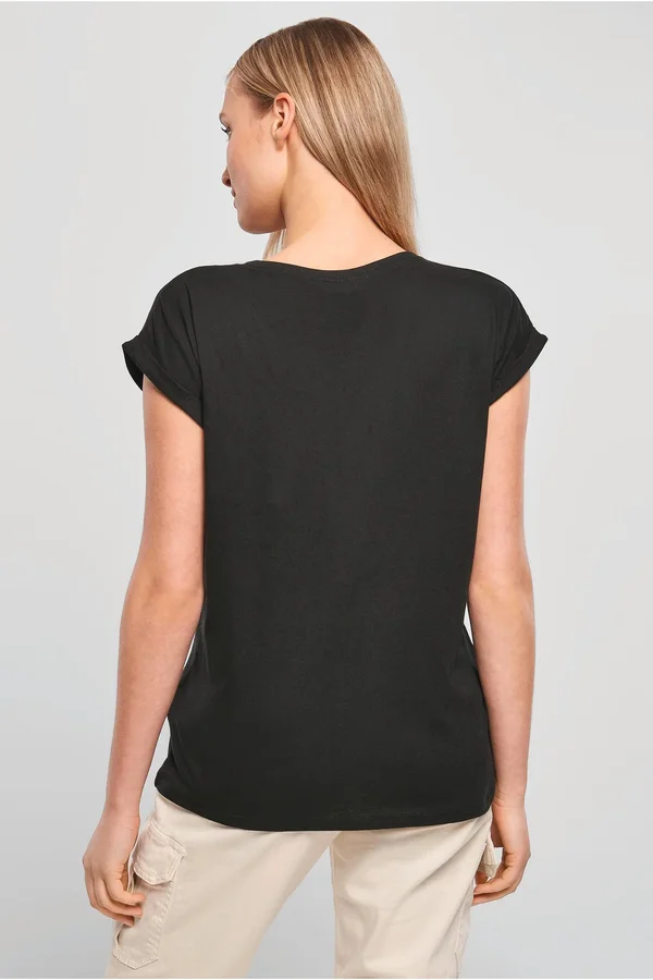 Damen-T-Shirt mit Reversärmeln Black