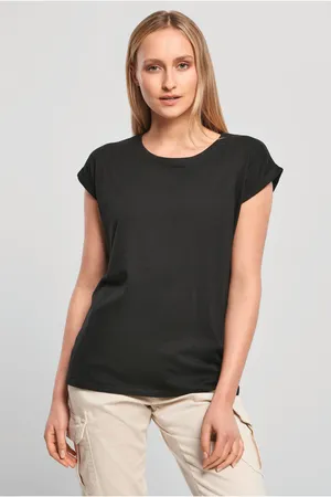 Damen-T-Shirt mit Reversärmeln Black