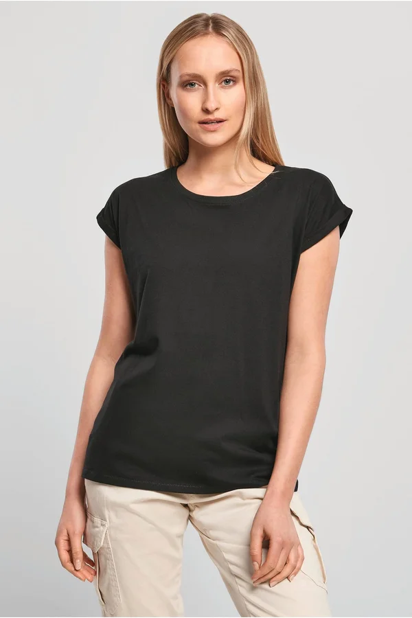 Damen-T-Shirt mit Reversärmeln Black