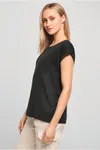 Damen-T-Shirt mit Reversärmeln Black