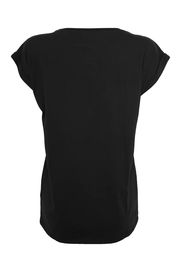 Damen-T-Shirt mit Reversärmeln Black