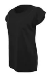Damen-T-Shirt mit Reversärmeln Black