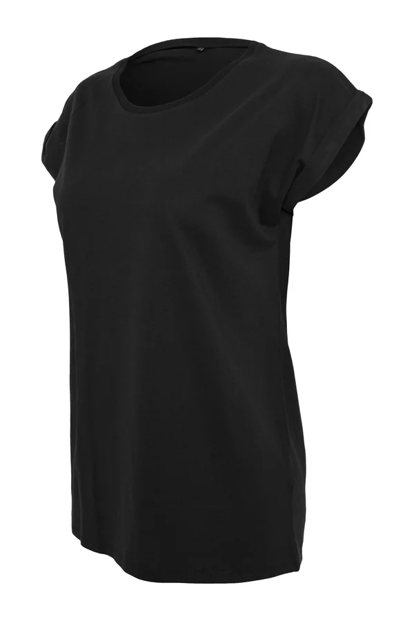 Damen-T-Shirt mit Reversärmeln Black