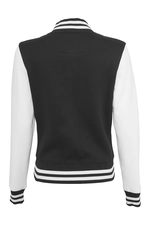 Ladies´ Sweat College Jacket Black / White