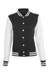 Ladies´ Sweat College Jacket Black / White