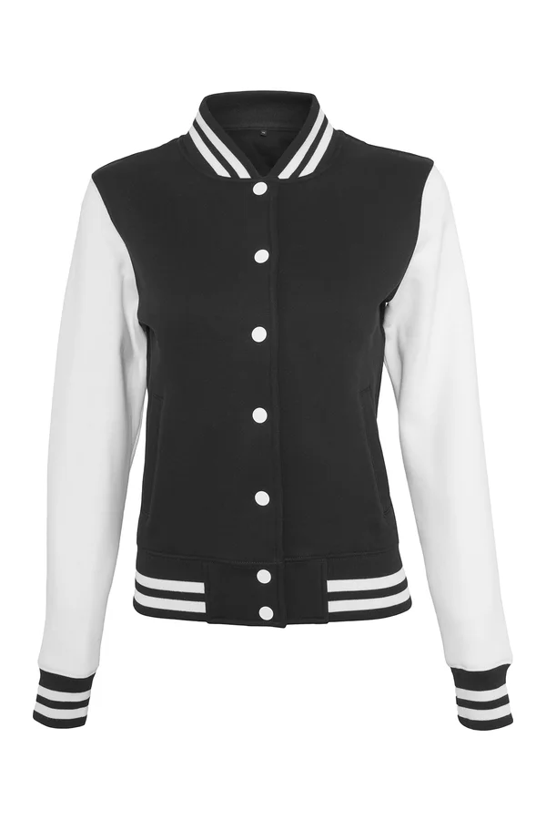 Ladies´ Sweat College Jacket Black / White
