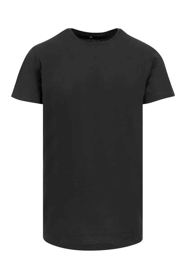 Shaped Long Tee Black
