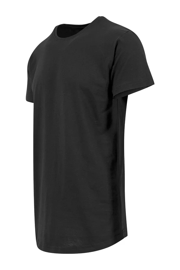Shaped Long Tee Black