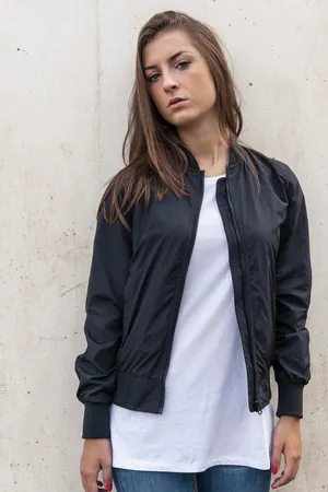 Ladies´ Nylon Bomber Jacket Black