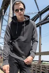 Raglan Hoody Black / Charcoal (Heather)