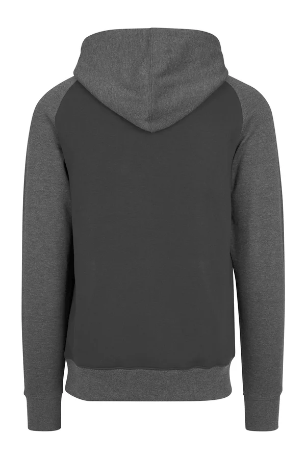 Raglan Hoody Black / Charcoal (Heather)