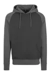 Raglan Hoody Black / Charcoal (Heather)