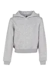 Girls Cropped Sweat Hoody Heather Grey