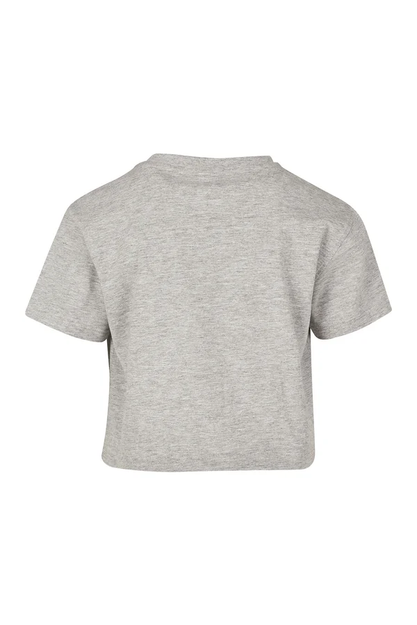 Girls Cropped Jersey Tee Heather Grey